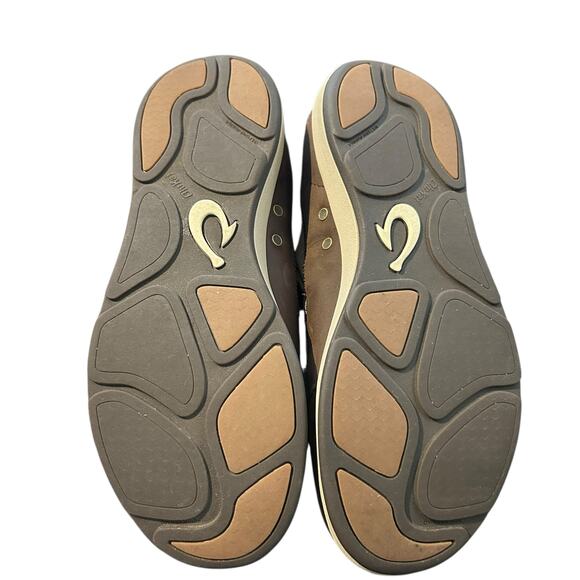 Olukai Makia Loafers Leather Mesh Slip On Boat Shoes Mens Sz 8M Comfort Casual - Picture 7 of 8